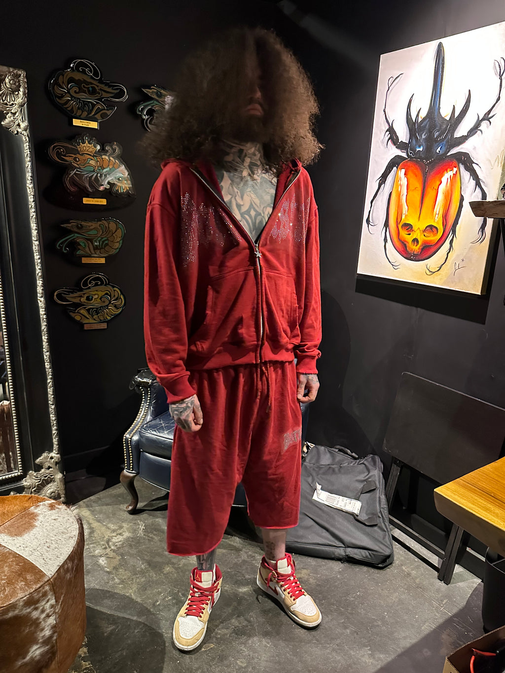 “Star Born” Red Velvet Shorts Set